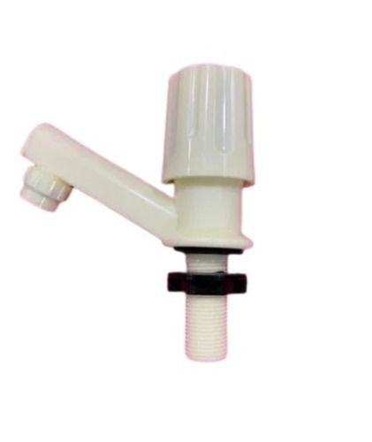 Cream 5X1X6 Inches Glossy Finish Polypropylene Pillar Cock Tap