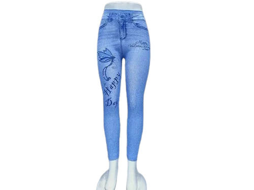 Blue Cotton Lycra plain Cotton Lycra leggings - Gunnu Sales - 2725457