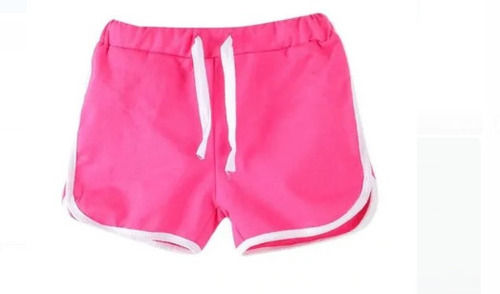 Cotton Plain Pink Color Modern Girls Short