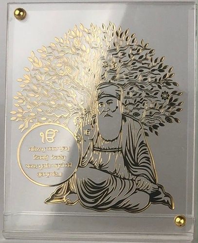 Gold Plated Guru Nanak Dev Ji Tree Of Life Showpiece Frame