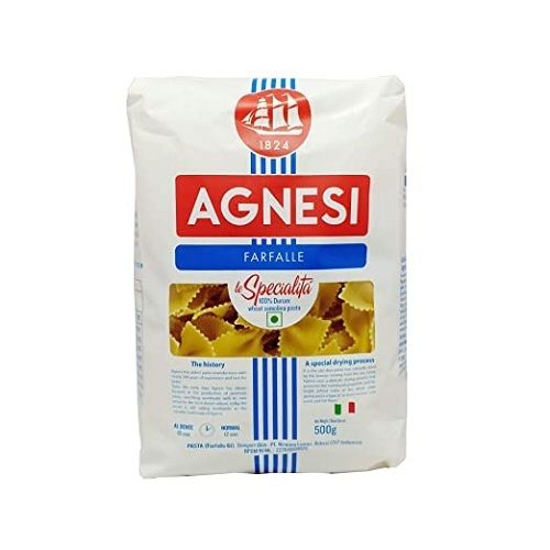 Crunchy And Spicy A Grade Agnesi Farfalle Pasta, Pack Size 500 Gm Carbohydrate: 48G Grams (G)