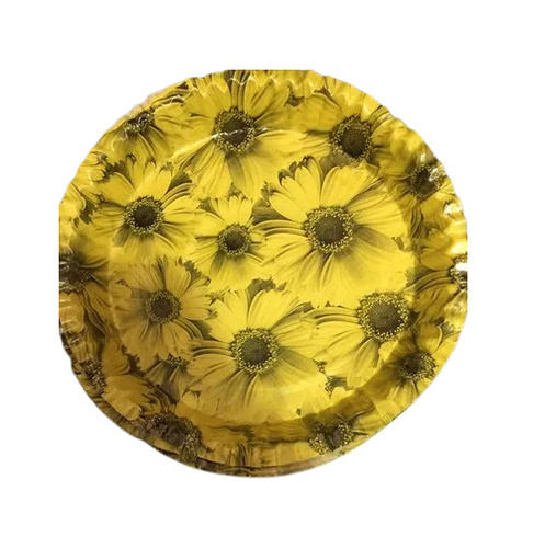 Disposable 12 Inch Round Sunflower Printed Paper Plate