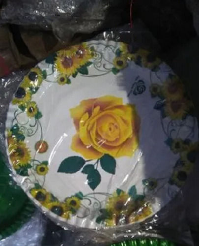 Disposable Food Grade Safe Flower Printed Paper Plates