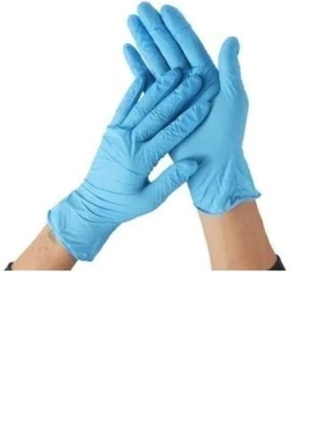 Blue Reusable Plain Full Fingers Powder Free Rubber Nitrile Gloves For Medical Use