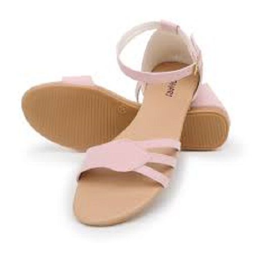 Smooth And Comfortable Pink Ladies Sandals Heel Size: Flat