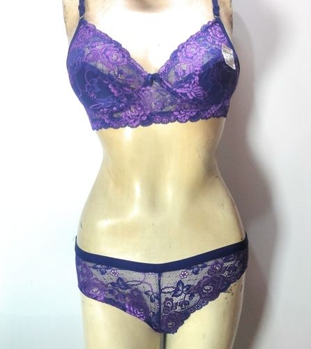 Lace Navy Blue Net Bra Panty Set at Rs 210/set in New Delhi