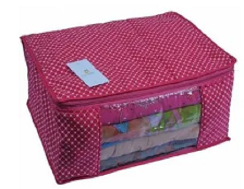 Printed Saree Cover - Water-Resistant, Lightweight Design, 10 cm Width, 3.2 mm Thickness | Single Compartment with Durable Zipper Closure