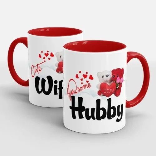 Round Printed Good Quality Ceramic Coffee Mug For Gifting And Home Use