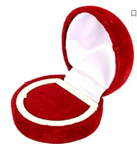 Round Red Velvet Finger Ring Packaging Box For Jewellery Industry Design: Plain