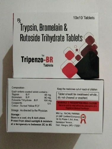 Tripenzo-BR Trypsin Bromelain And Rutoside Trihydrate Tablet