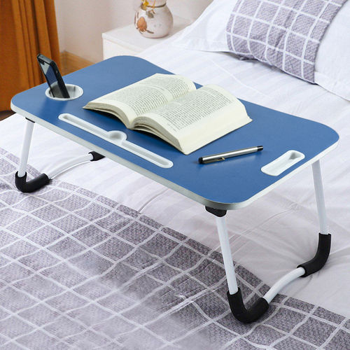 Handmade Vplanet Wooden Laptop Table With Handle (Blue) For Study And Laptop (Set Of 6 Pcs)