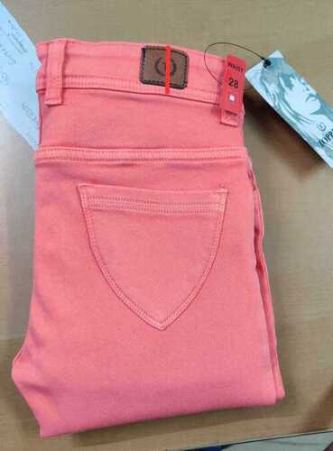 Casual Wear Pink Coolor Ladies Jeans With Size Available 28-36 Inch