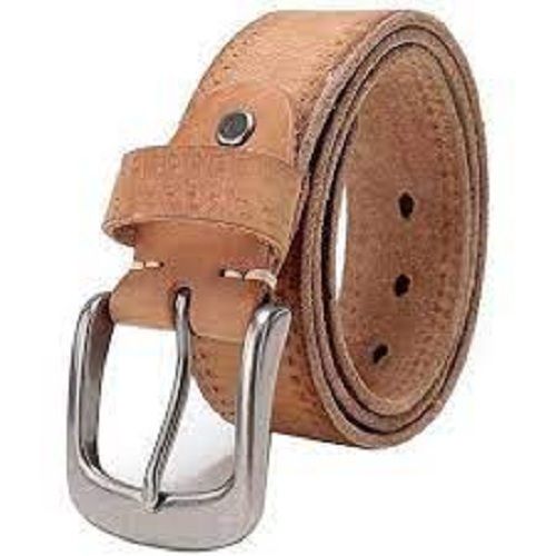 Brown Everyday Wear Lightweight Plain Pu Leather Belt With Steel Buckle For Mens