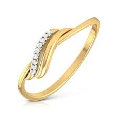 Party Wear Lightweight Skin Friendly Wave Diamond Ring