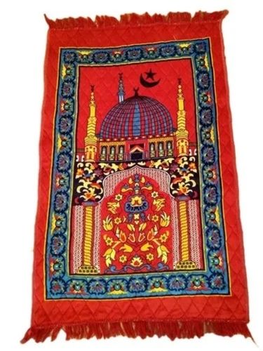 Polyester Rectangular Handwoven Printed Prayer Carpet For Worship  Back Material: Woven Back