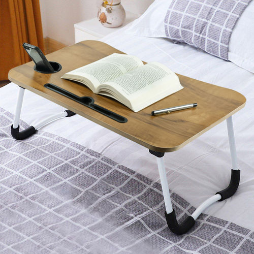 Vplanet Foldable Wooden Laptop Table Without Handle (Wooden) - Set Of 6 Pcs