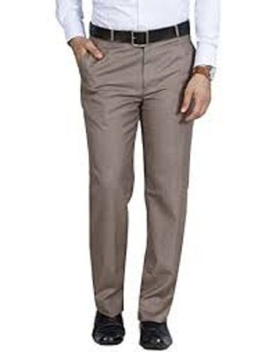 Slim Fit Fly Zipper Slim Fit Brown Mens Pant