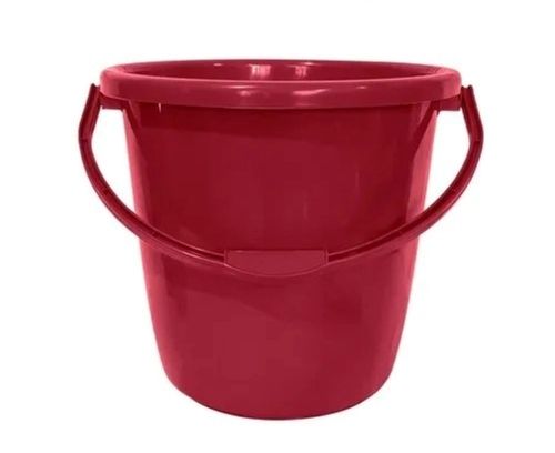 Red 14.5X15X11 Inches Round Polished Unbreakable Plastic Bucket For Commercial Use