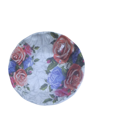 Eating Foods 9.5 Inch Size Simple Flower Print Bowls For Home And Hotel Use
