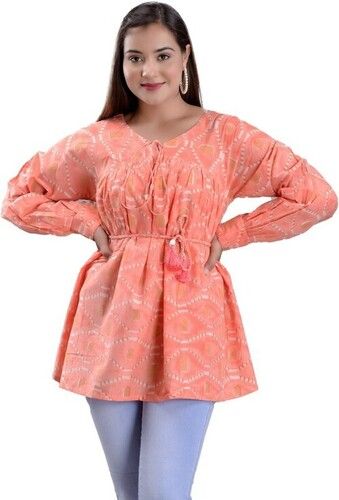 Ladies Full Sleeves Plain Cotton Top For Casual Wear