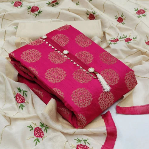 KC40064 - Chanderi Cotton Silk Dress Material
