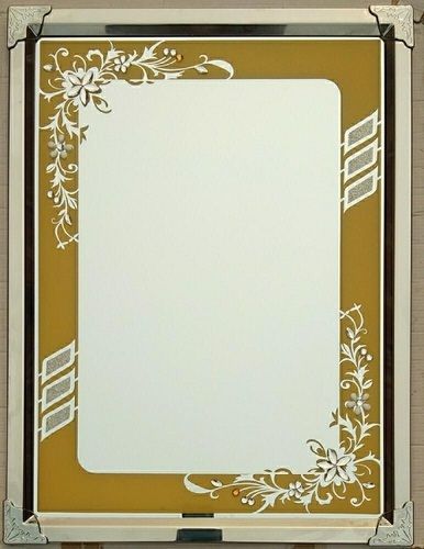 Designer Antique Style Spark Glass Wall Mounted Rectangular Bathroom Mirror No Assembly Required