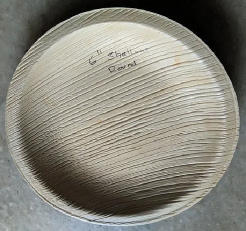 Eco-Friendly Disposable Round Shallow 6 Inch Areca Nut Plates Application: Hotel