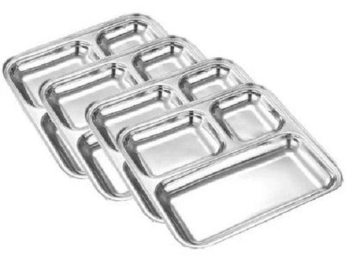 Silver 400 Grams Weight Expresso Heavy Duty Stainless Steel Sectioned Plate