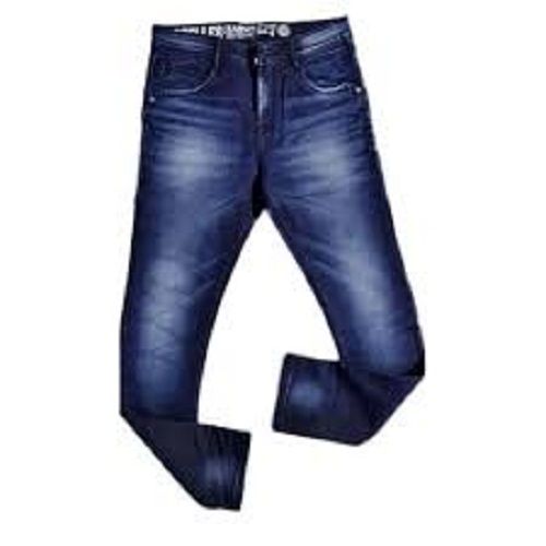 Comfortable To Wear Slim Fit Straight Style Blue Jeans For Men