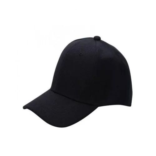 Black Plain Standard Design Strong Nylon Mens Plain Cap For Regular Use