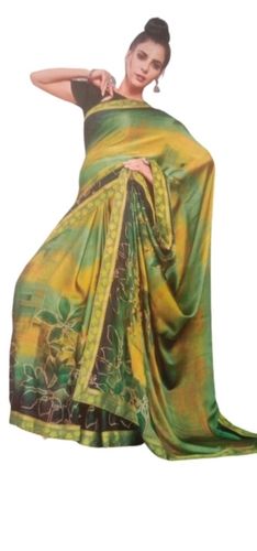 Multicolour Woven Printed Multi-Colored Kanjivaram Jacquard Art Silk Saree For Daily Wear