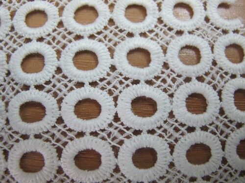 100% White Cotton Designer Chemica Lace