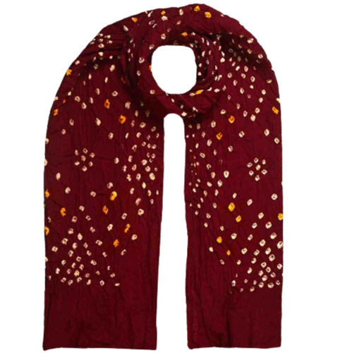 Maroon 120 Cm Unfadeable Jaipuri Printed Cotton Dupatta