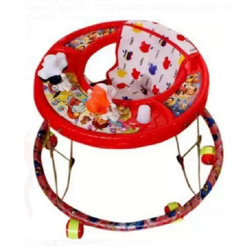 Red 25 X 14 X 4.5 Cm Plastic Round Baby Walker With Wheel