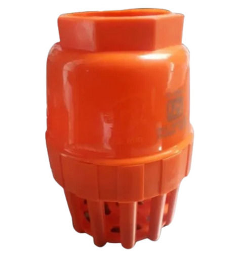 Orange 4X1X4 Inches Medium Pressure Single Way Round Pvc Plastic Foot Valve