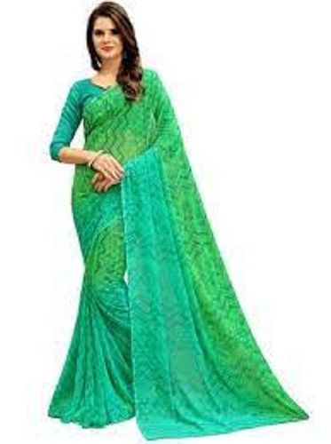 Green Checked Pattern Cotton Art Silk Weightless Saree