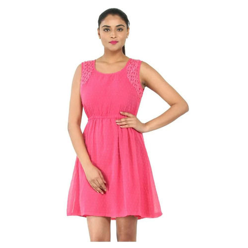 Ladies Sleeveless One Piece Dress For Casual And Party Wear
