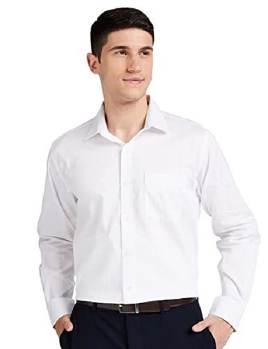 Plain Pattern Pure Cotton Material Full Sleeves Regular Fit Men's Shirts