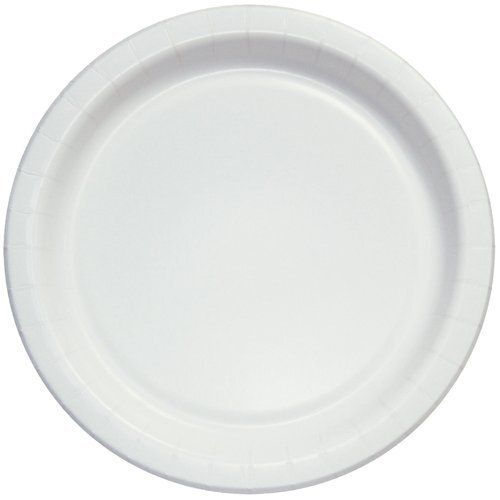 White Circular 6 To 8 Inch White Round Dinner Paper Plate