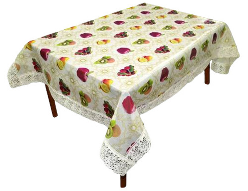 घर और होटल के लिए 2.5 X 4 फीट आयताकार प्रिंटेड Pvc टेबल कवर