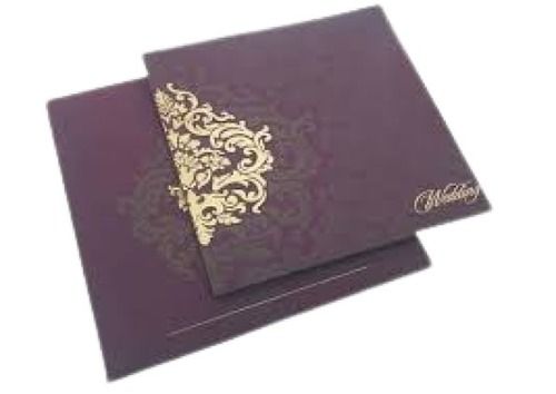 Glossy Beautiful And Stylish Folded Royal Purple Wedding Invitation Card