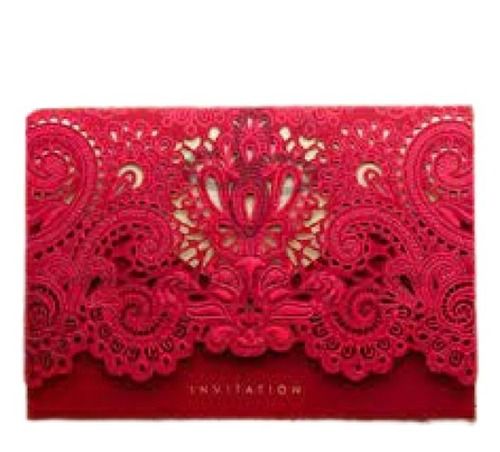 Flat Royal Glossy Finish 7 X 7 Size Beautiful Red Colored Birthday Card