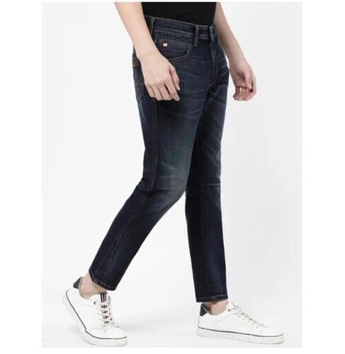 Mens Party Wear Plain Regular Fit Ankle Length Denim Jeans