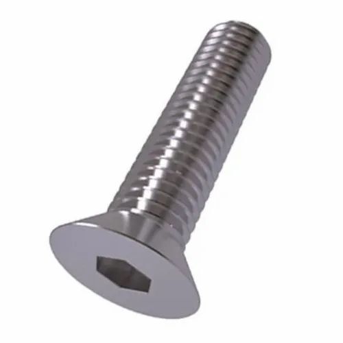 Allen CSK Screw - 10 mm Length, 2.5 mm Diameter | Rust Proof SS304 Stainless Steel, Polished Silver Finish for Industrial Hardware Fitting