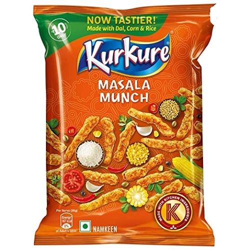 Red Stir Fried Processing Solid Cube Shape Spicy Kurkure Namkeen Masala Munch