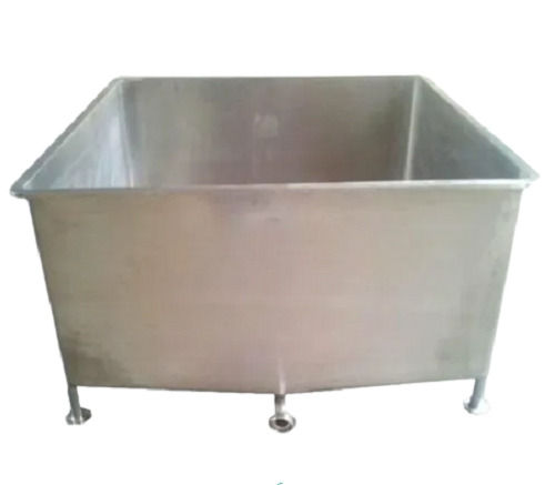 Silver 2000 Litre Storage Rectangular Stainless Steel Milk Dump Tank For Industrial