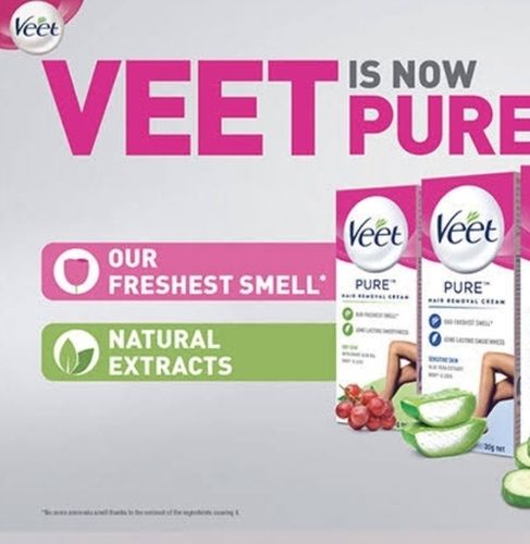 A Grade 99.9% Pure Smudge Proof Chemical Free Veet Hair Removal Cream