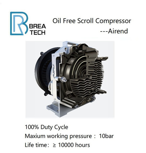Airend Oil-Free Scroll Compressor With 10 Bar Maximum Working Pressure