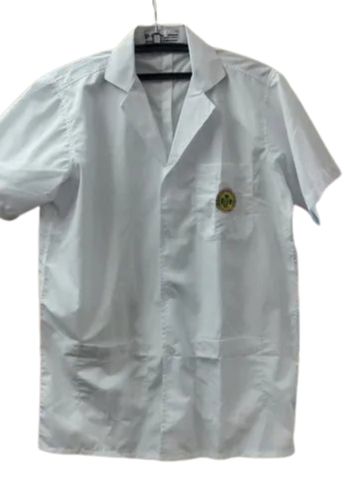 White Comfortable Soft Half Sleeves One Chest Pocket Cotton Doctor'S Shirts For Unisex