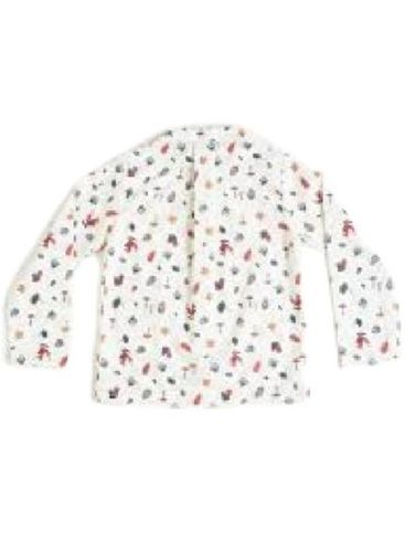 White Printed Pattern Full Sleeve Casual Wear Cotton Kids Shirts